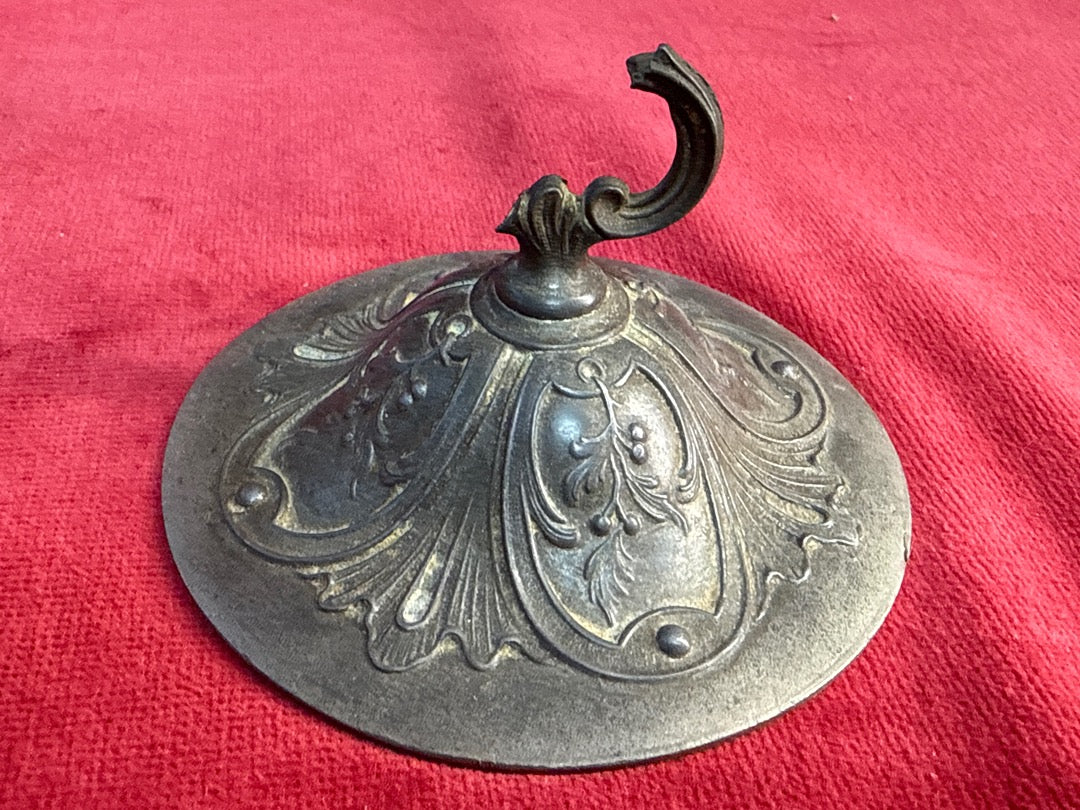 Bonbonnière art nouveau verre givré et métal
