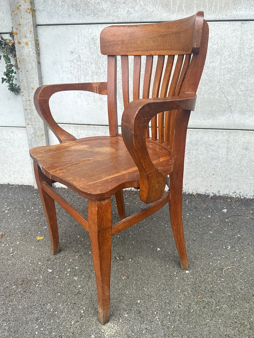 Fauteuil de bureau – Vintage – Bois massif Usa, circa 1900