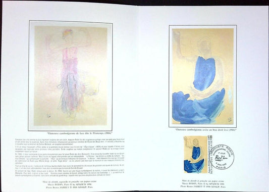 Auguste Rodin Cambodgienne Assie Enveloppe Dépliant Timbre 1er jour Encart Fdc Yvert et Tellier