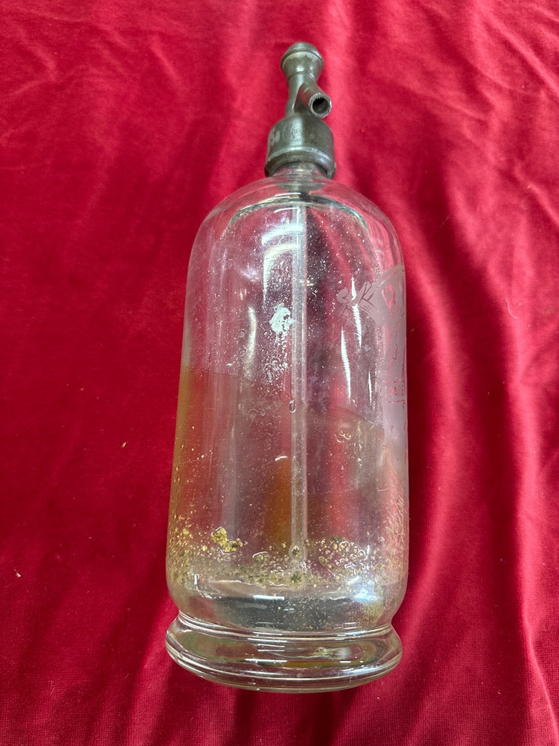 Siphon – R. White's – Ornement – Verre gravé vintage