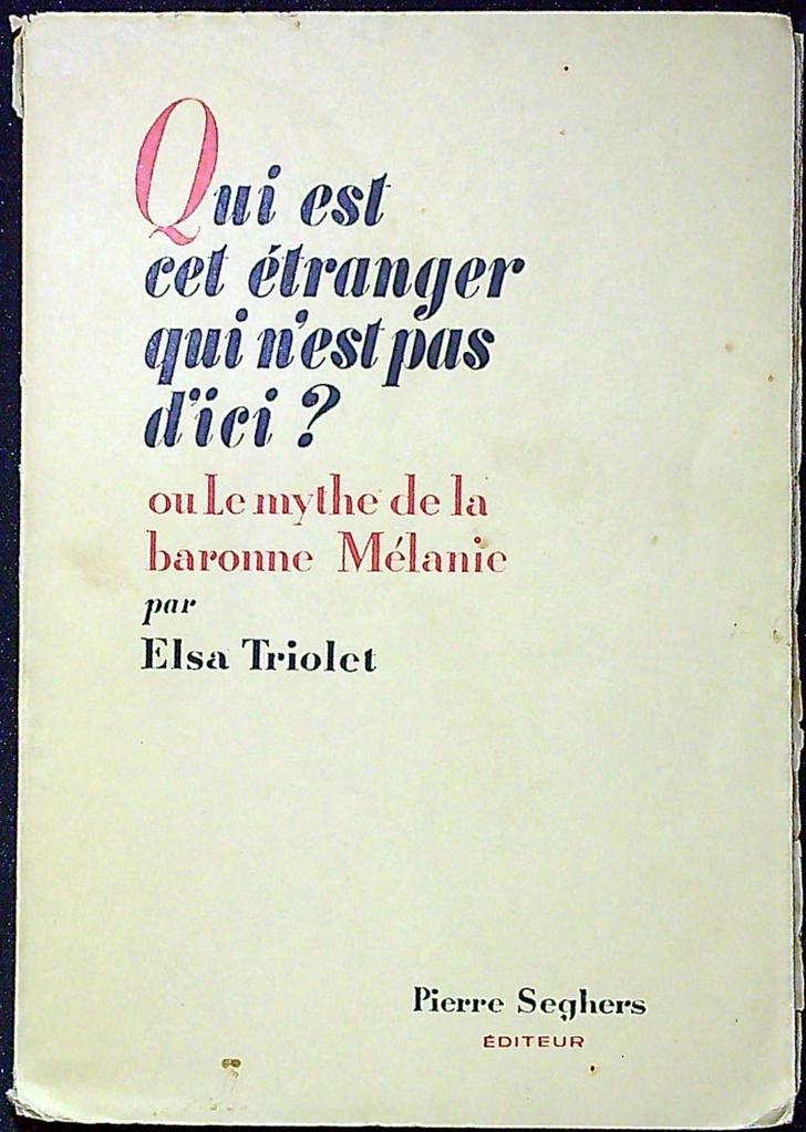 Livre – Elsa Triolet – Littérature – Édition originale 1944