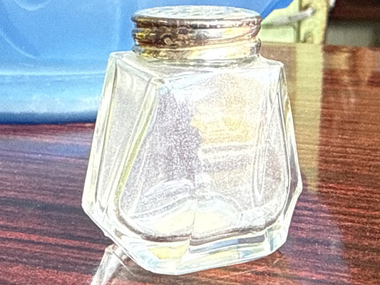 Salière ancienne – Salière – Verre et argent massif