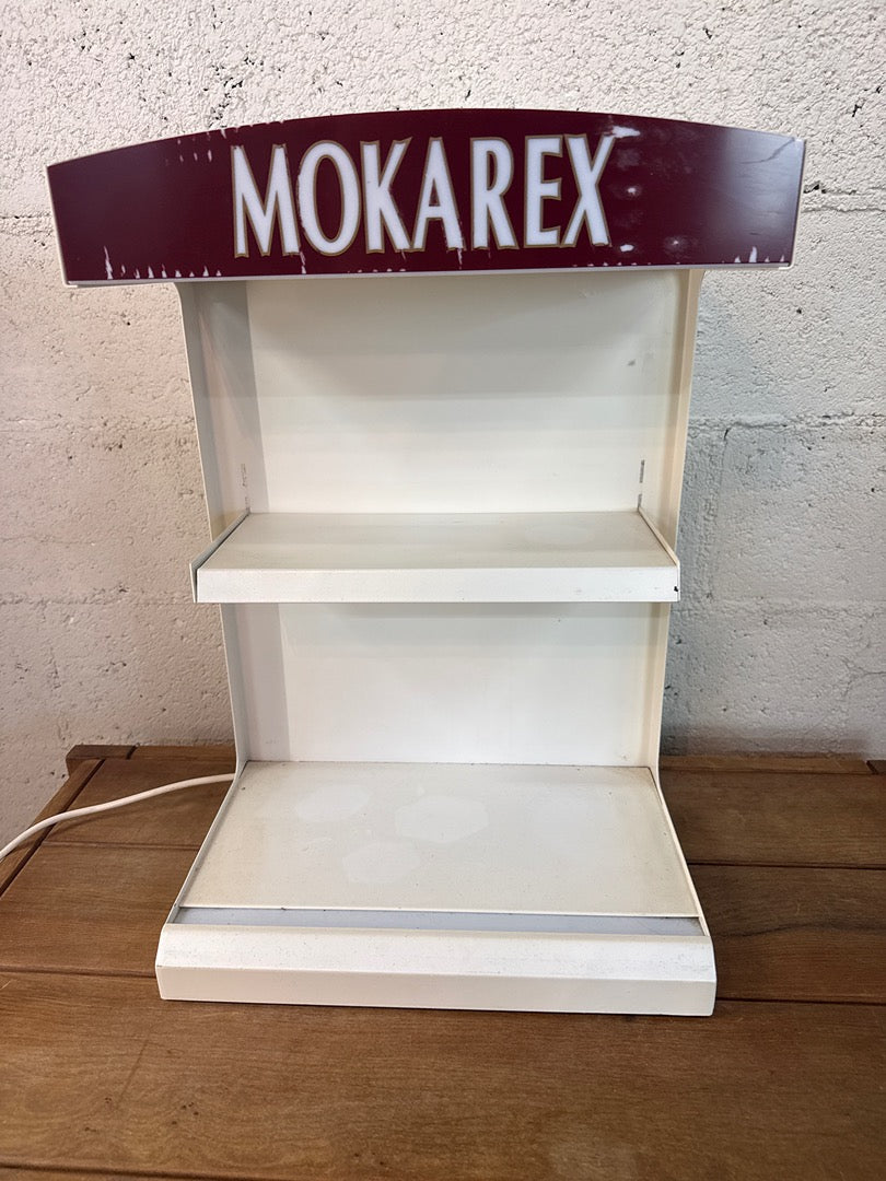 Présentoir publicitaire Mokarex – Meuble lumineux vintage