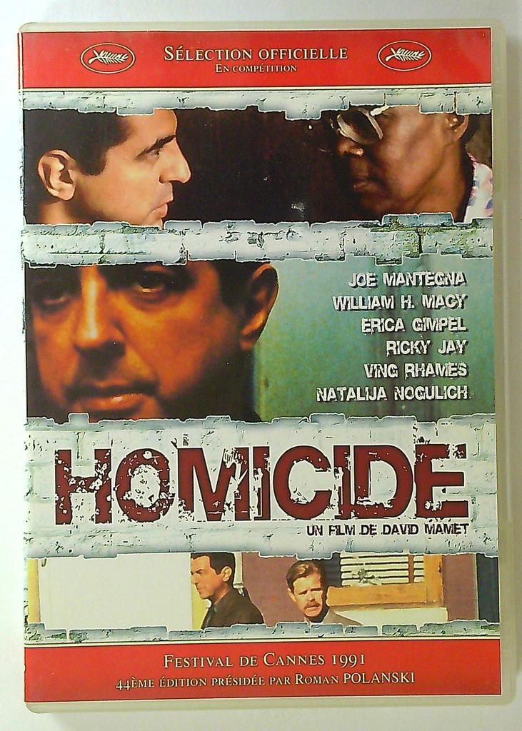 dvd Homicide David Mamet Festival de Cannes 1991