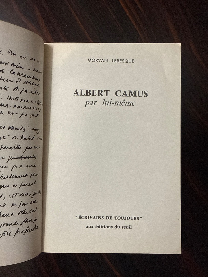 Livre – Éditions du Seuil – Littérature – Camus par lui-même