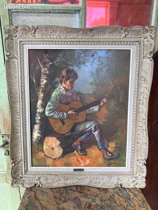 Tableau – M. Robinson – Peinture – Joueur de guitare