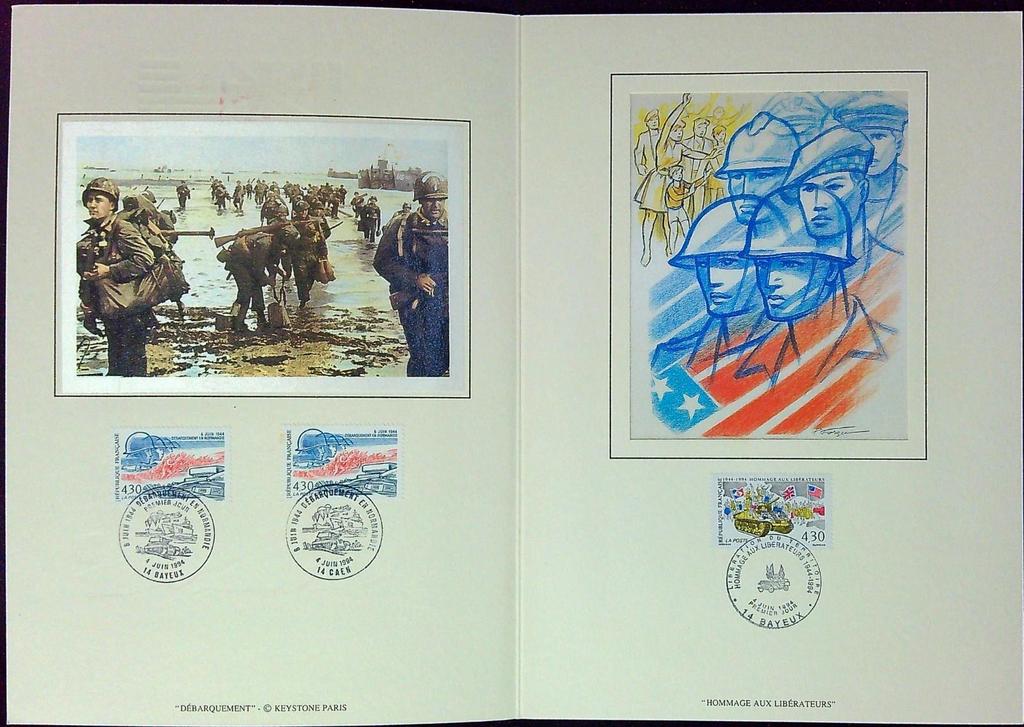6 Juin 1944 Ww2 Enveloppe Dépliant Timbre 1er jour Encart Fdc Yvert et Tellier