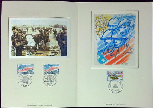 6 Juin 1944 Ww2 Enveloppe Dépliant Timbre 1er jour Encart Fdc Yvert et Tellier