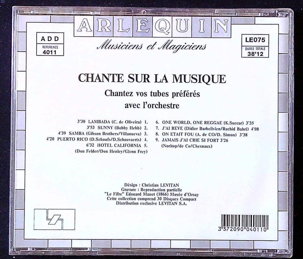 Cd – Arlequin – Musique – Tubes instrumentaux