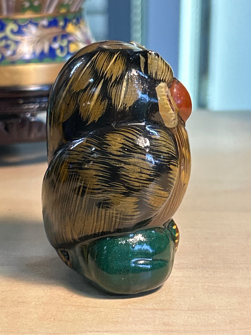 Figurine Hibou / Chouette vintage en céramique