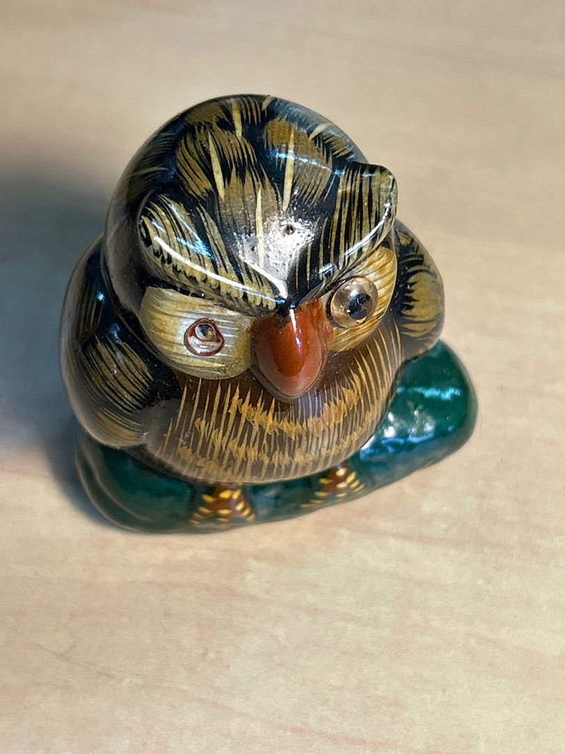 Figurine Hibou / Chouette vintage en céramique