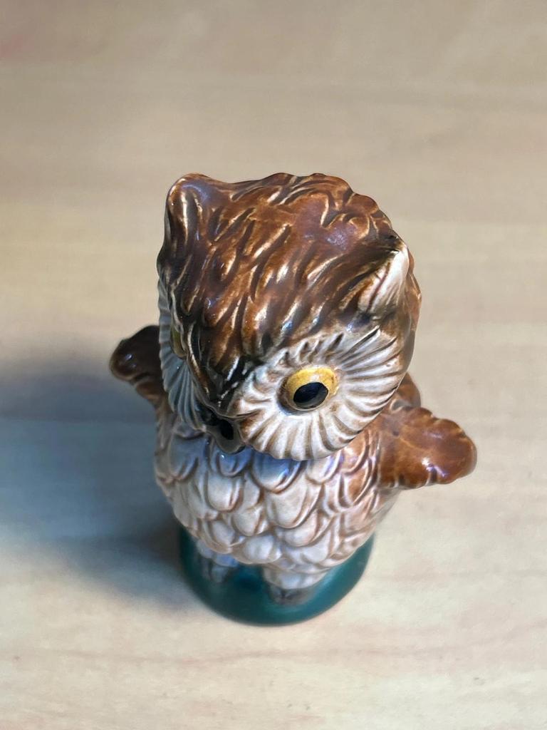 Statuette sculpté Chouette / Hibou vintage porcelaine Goebel Hummel