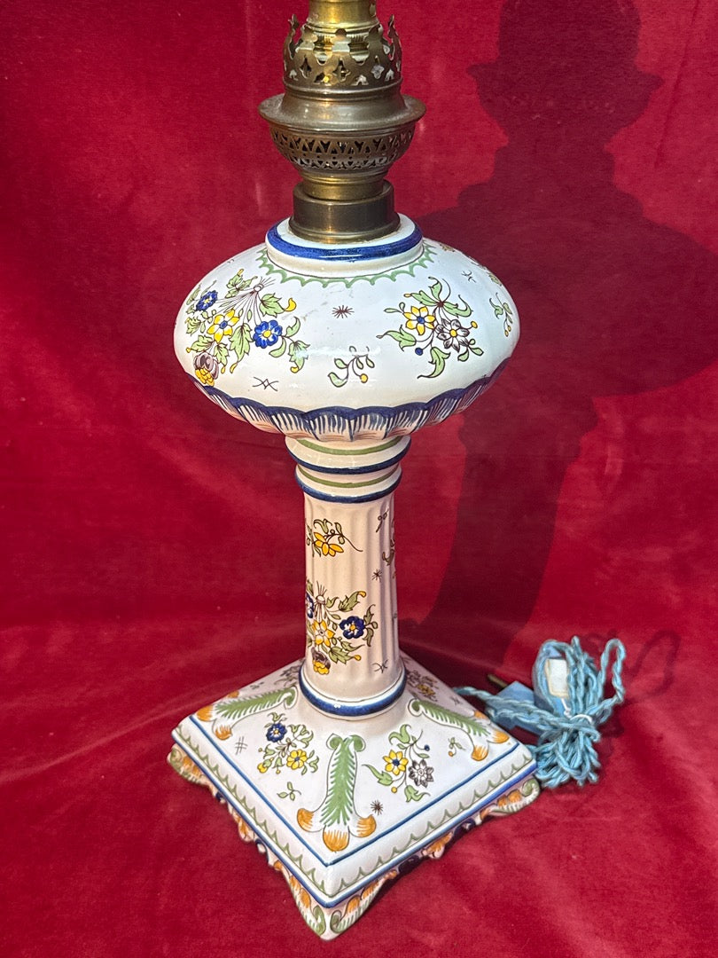 Lampe De Chevet Céramique Florale Électrifiée