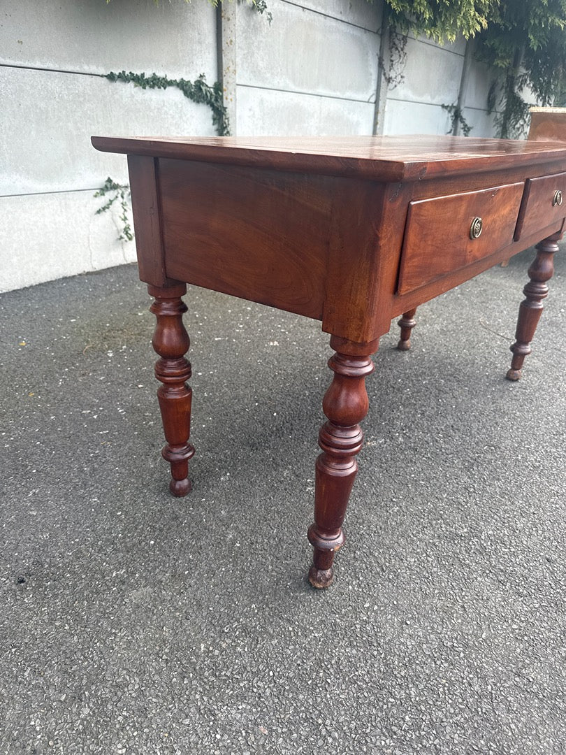 Bureau en bois – Style Louis Philippe – Mobilier – Deux tiroirs