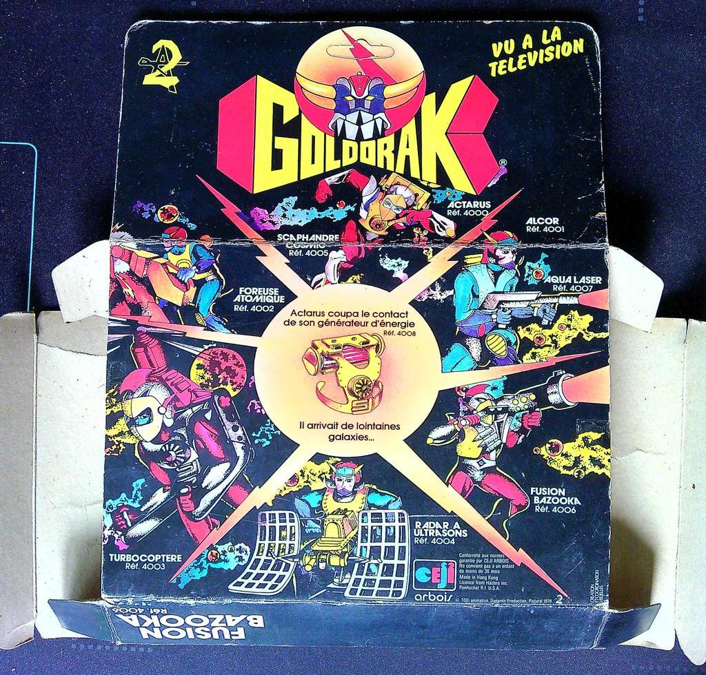 Coffret Fusion Bazooka Goldorak Ceji Arbois Vintage Neuf en boite scellée Misb avec flap d'origine