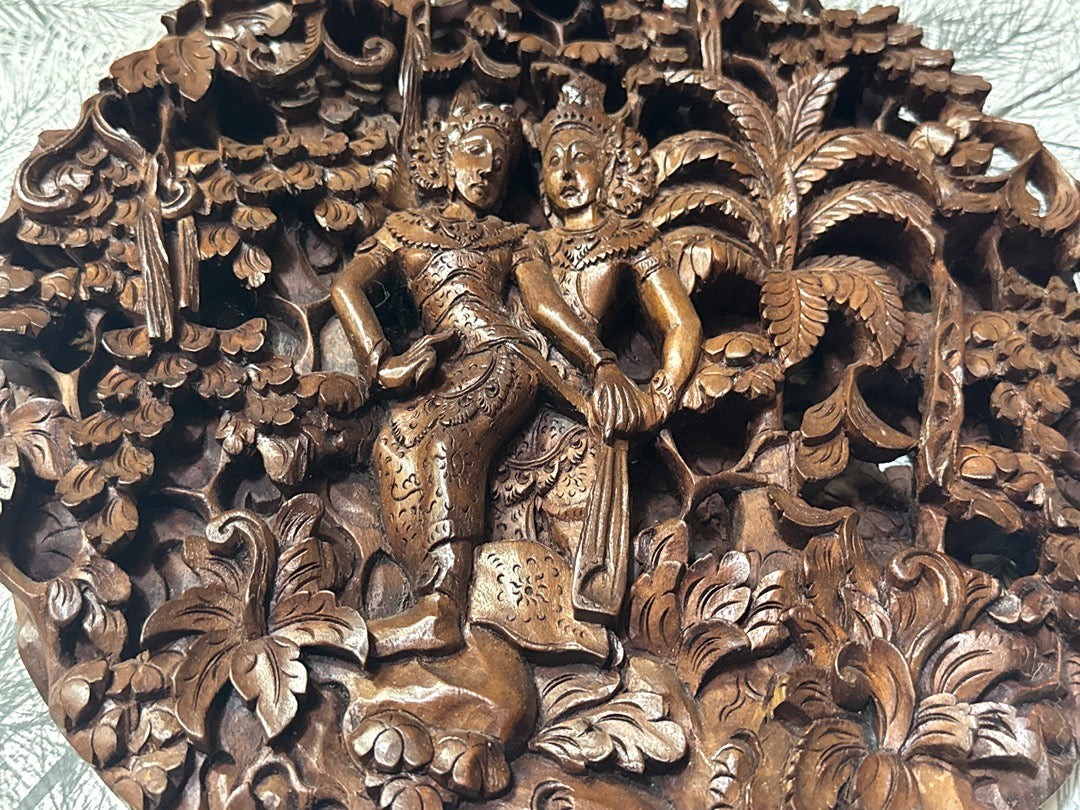 Sculpture bois – Bali – Décoration – Couple sculpté