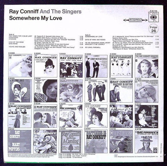 Vinyle 33t Ray Conniff - Somewhere My Love - Cbs Constanze