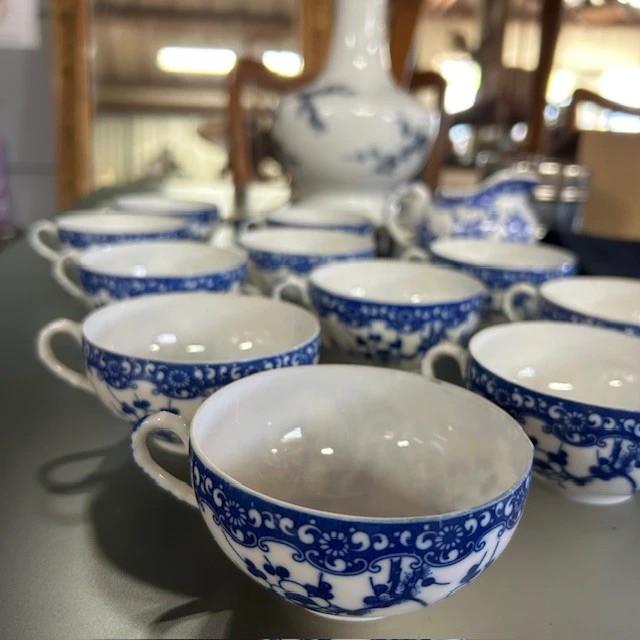 Ancien service a thé japonais en porcelaine ensemble de 13éléments