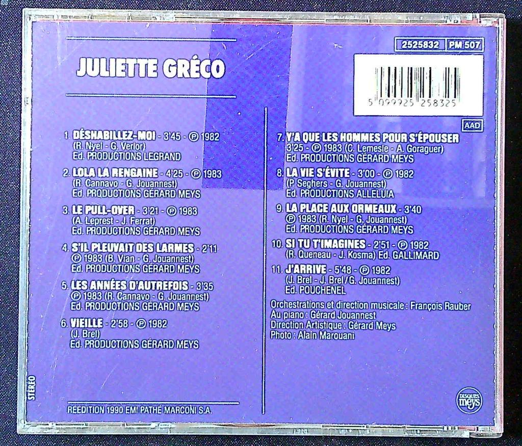 Cd – Juliette Gréco – Musique – Sacrée Série !