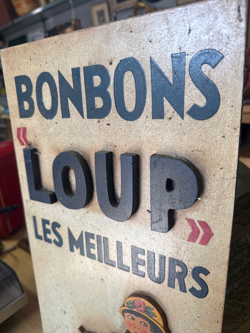 Plaque – Graffity Creations – Déco – Bonbons Loup relief