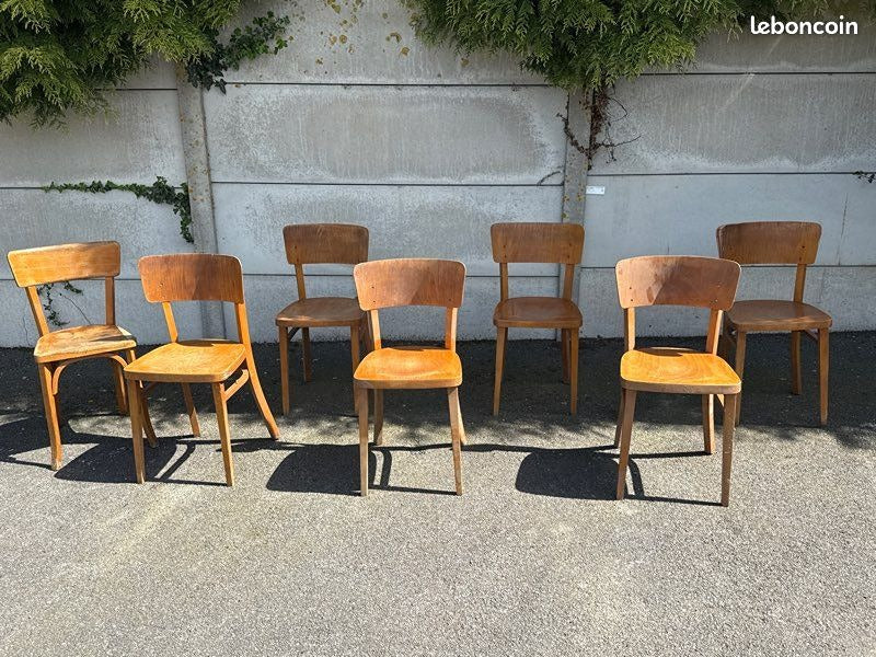 Lot de 6 chaises Thonet – 1 Baumann – Mobilier – Vintage bois