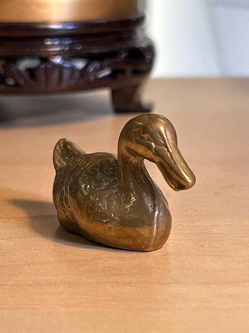 Statuette canard vintage en laiton - 4cm - Or - 50g - Très bon état