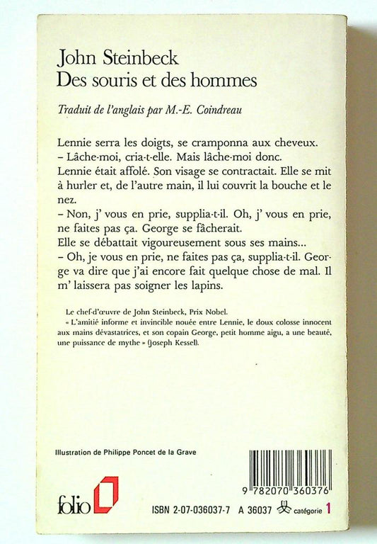 Des souris et des hommes john Steinbeck Folio