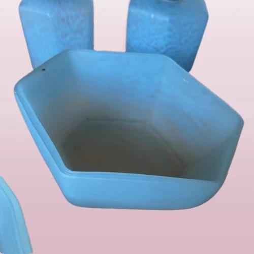 Set De Toilette – Vintage – Accessoires Maison – Verre Bleu Opale