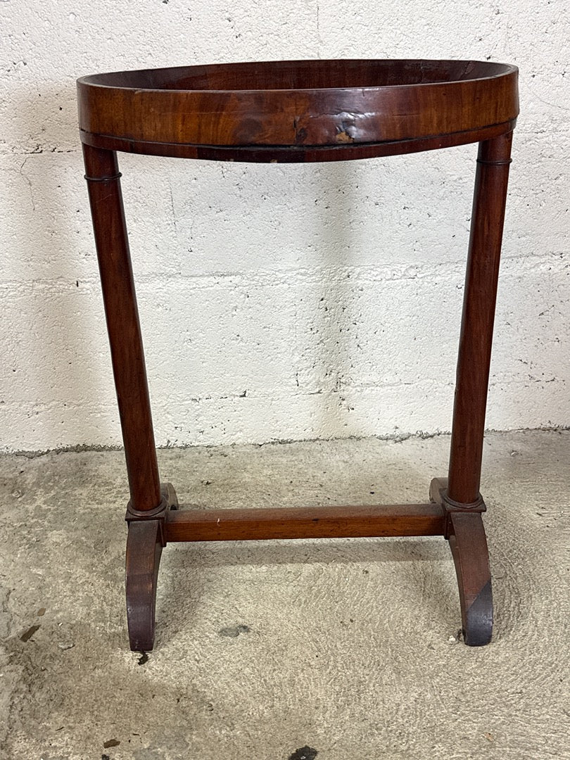 Table d'appoint ovale bois vintage – Meuble ancien