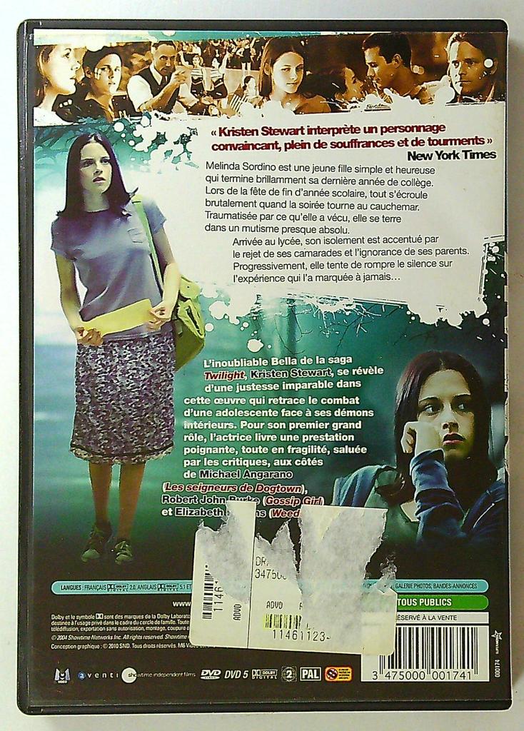 Dvd Speak film Kristen Stewart Snd drame