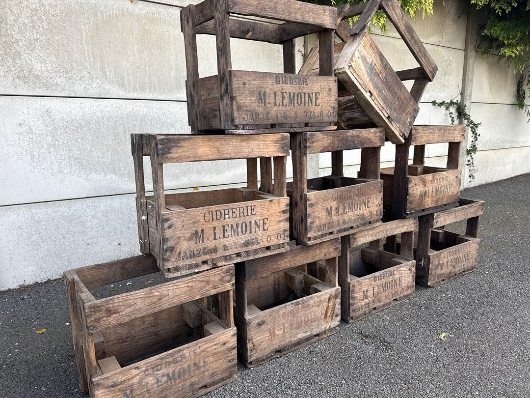 Caisse en bois – Cidrerie M. Lemoine – Rangement – Vintage
