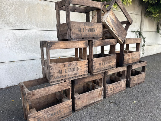 Caisse en bois – Cidrerie M. Lemoine – Rangement – Vintage