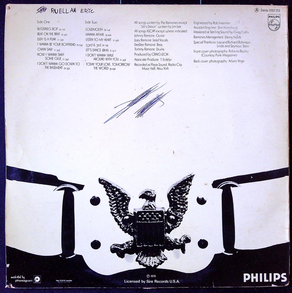 Vinyle Lp Ramones premier album Philips 1976