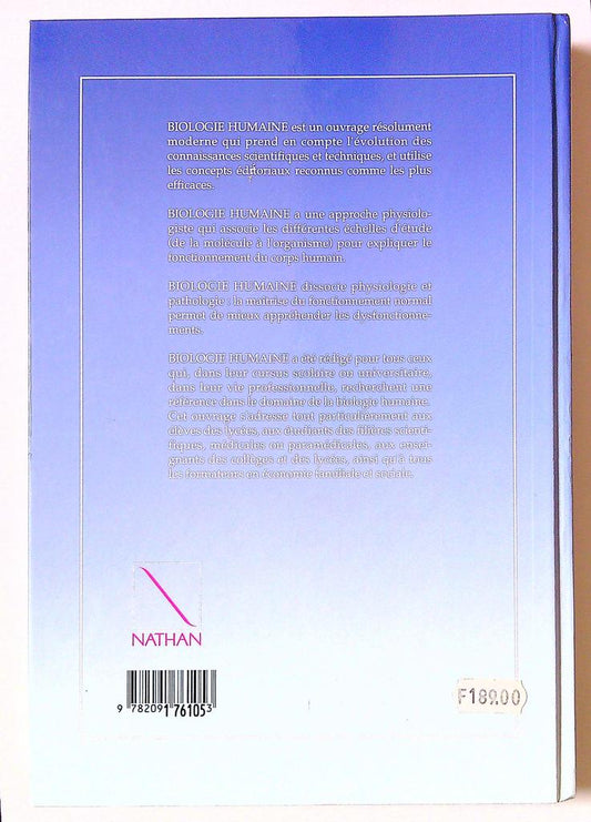 Livre Biologie Humaine Nathan Anatomie Physiologie