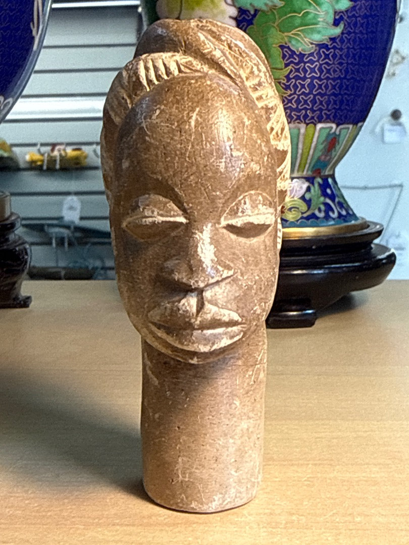 Buste sculpté – Art africain – Décoration – Pierre de stéatite
