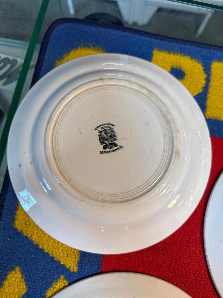 Lot d’assiettes vintage humoristique faïence St Amand