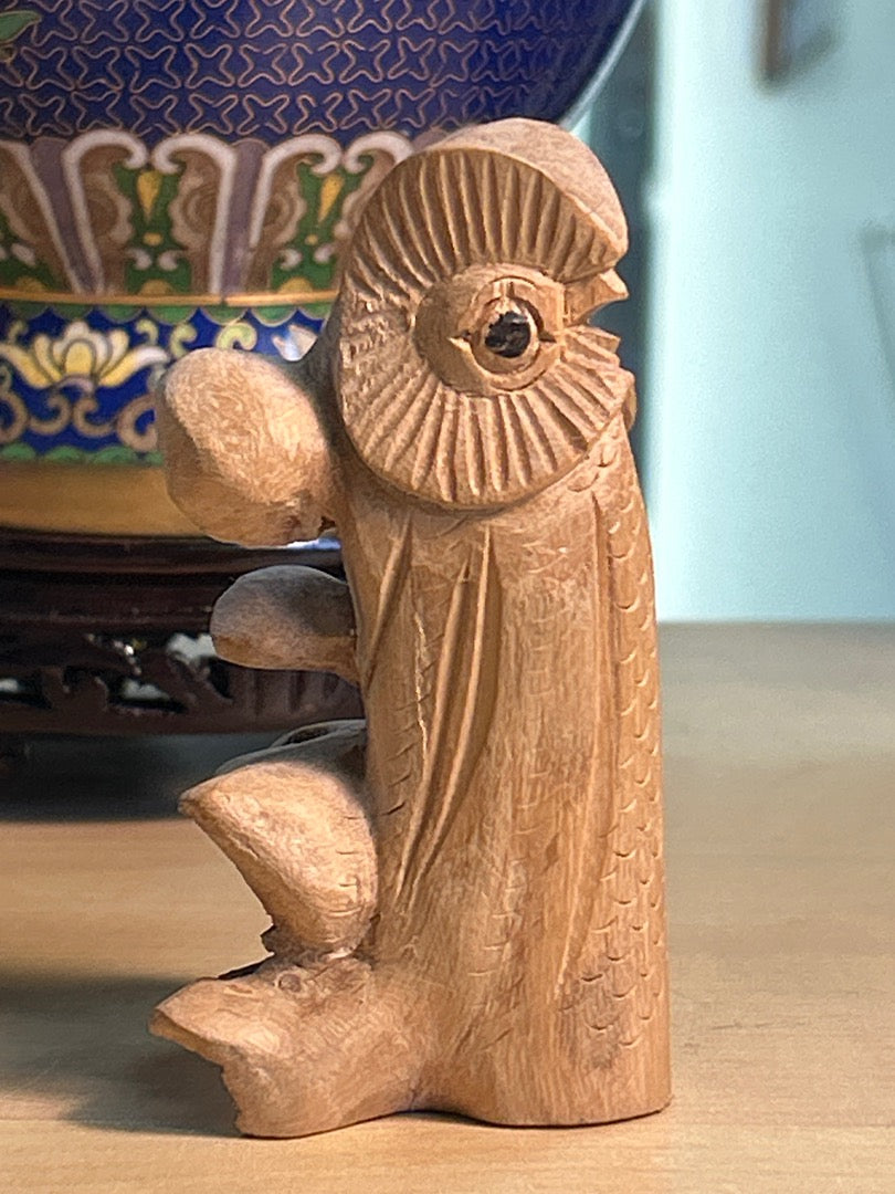 Figurine Chouette / Hibou Bois Sculpte
