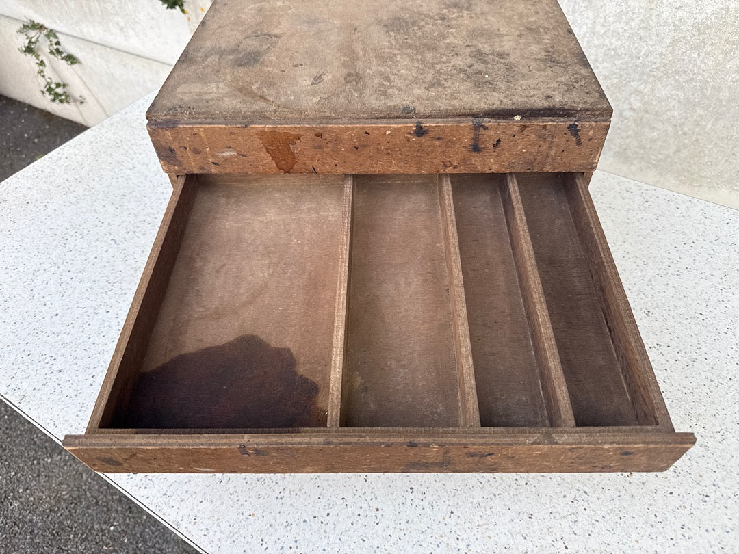 Organiseur à tiroirs – Vintage – Rangement – Bois brut