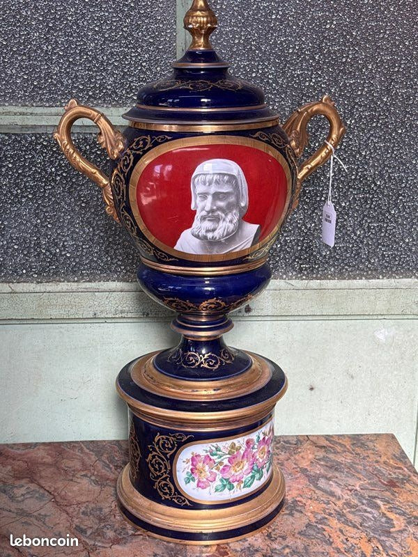 Urne - Pot apothicaire – Style Sèvres – Ornement – Bleu et Or