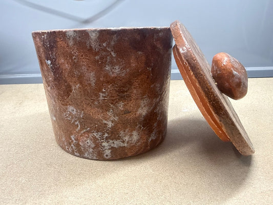 Boîte de rangement – Vintage – Boîte – Grès émaillé marron