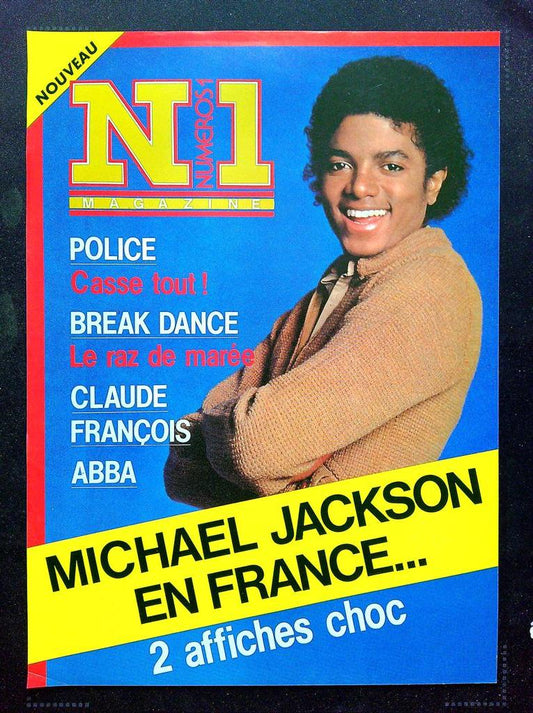 Affiche de Kiosque Plv Promo Magazine Numéro 1 Michael Jackson Vintage Bleu