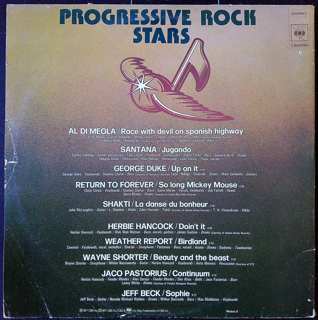 Vinyle Progressive Rock Stars Cbs