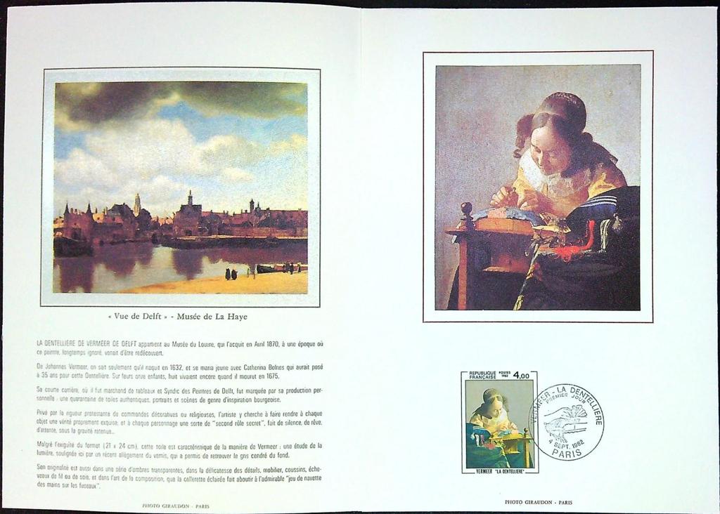 Vermeer Enveloppe Dépliant Timbre 1er jour Encart Fdc Yvert et Tellier