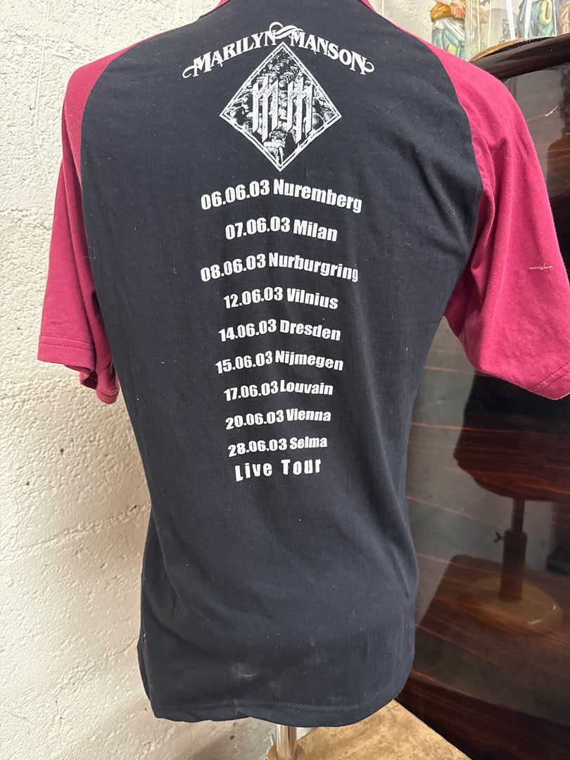 T-shirt Marilyn Manson – Noir et bordeaux L