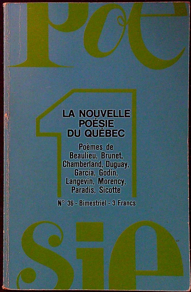 Revue Poésie 1 – Éditions Saint-germain-des-prés – Livre – Poésie québécoise
