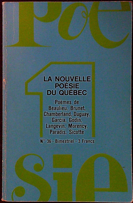 Revue Poésie 1 – Éditions Saint-germain-des-prés – Livre – Poésie québécoise