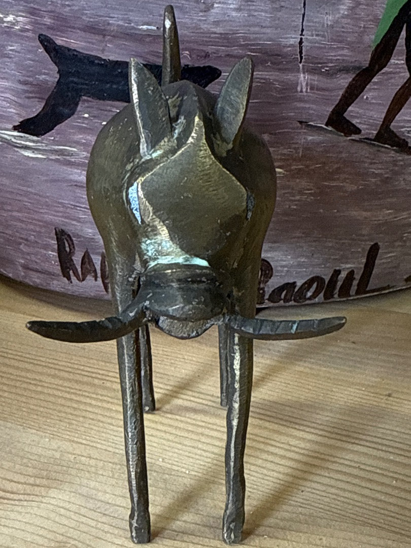 Figurines phacochères – Bronze Africain – Art – Duo vintage