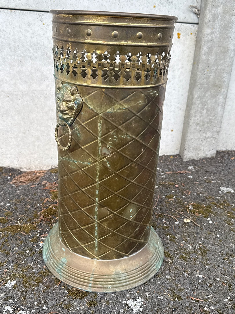 Porte-parapluie – Laiton – Décoration – Tête de lion