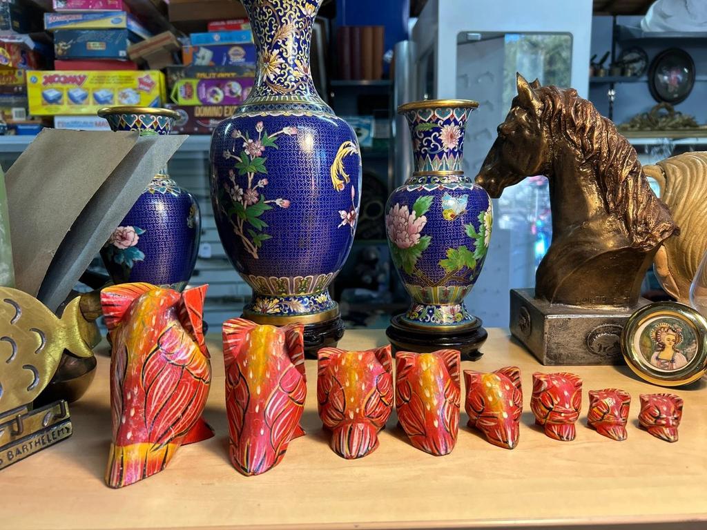 Lot de 8 Statuettes sculpté Chouette / Hibou