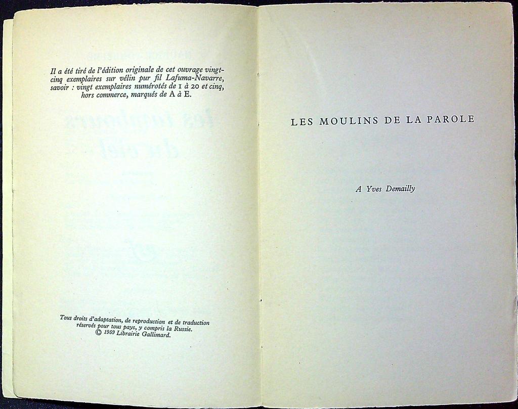 Livre - Maurice Fombeure - Littérature - Sous les tambours du ciel 1949